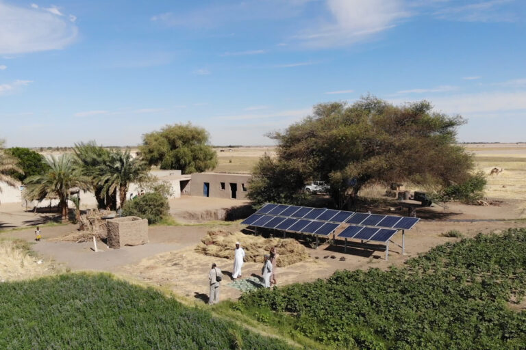 Solar panels in an arid part of Sudan.