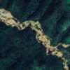 Satellite imagery from February 2025 shows the transformation of the landscape at Global Green's gold mine, which is believed to be contaminating the O'Ta Bouk River. Image provided by Google Earth, Maxar Technologies.