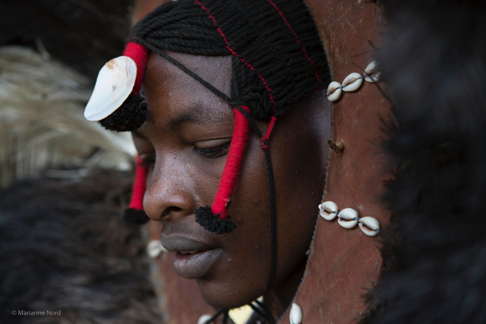 Maasai man wearing a traditional ostrich-feathered headdress. Image © Marianne Nord, courtesy of Nashulai Maasai Conservancy.