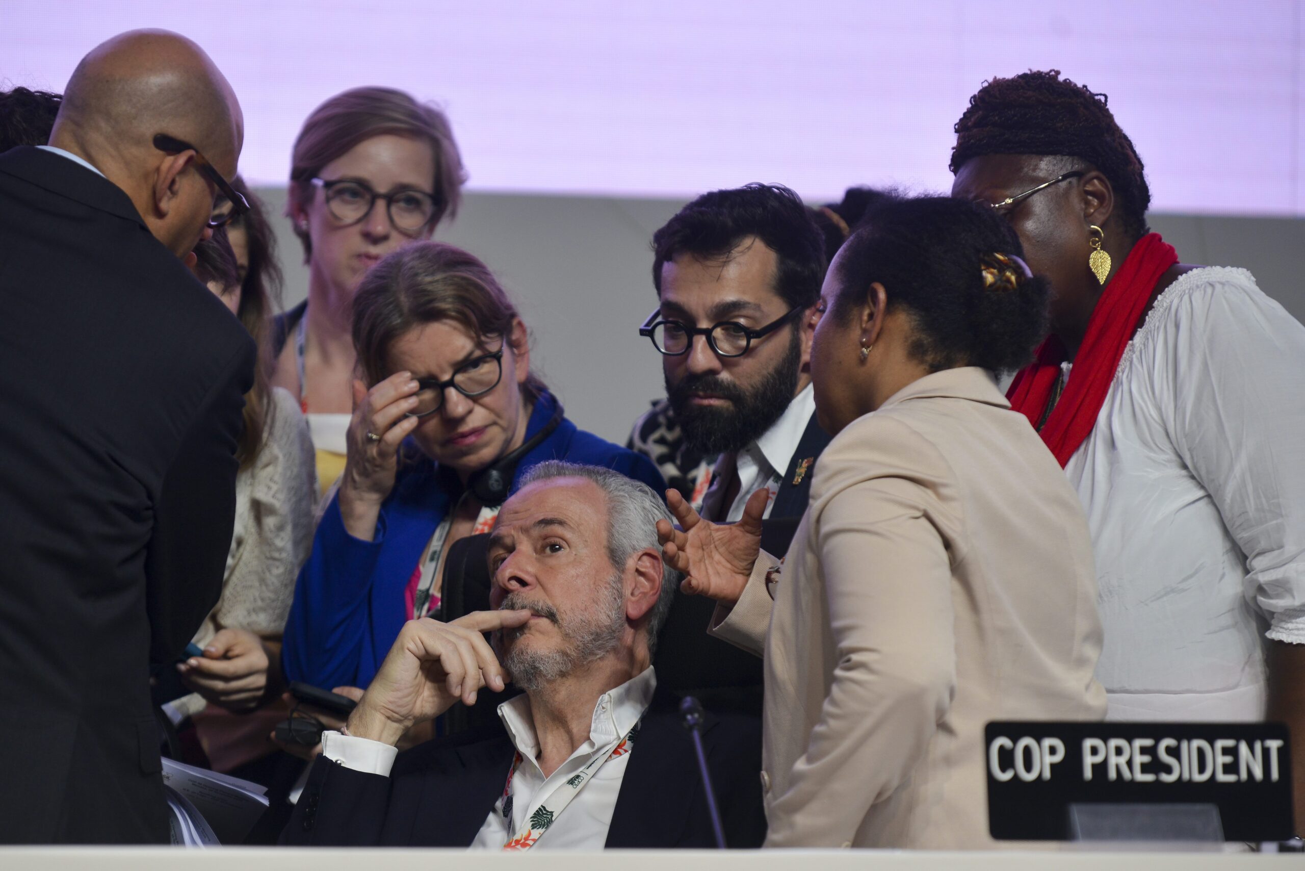 COP30 President, André Corrêa do Lago, led a tense closing plenary at the last day of Belém summit. Image courtesy of Antonio Scorza/COP30.