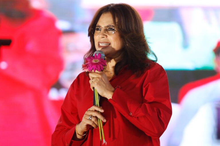 Rixi Moncada at her closing campaign rally in San Pedro Sula, Honduras. (AP Photo/Delmer Martinez)