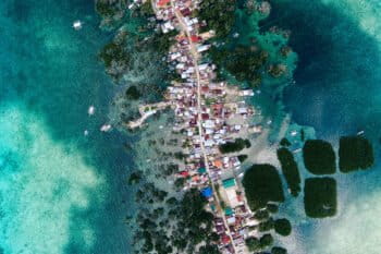 Batasan Island in Danajon Bank, the only double barrier reef in the Philippines and one of only three in the Indo-Pacific region, is sinking as a result of a 7.2 magnitude earthquake that hit Bohol province in 2013.