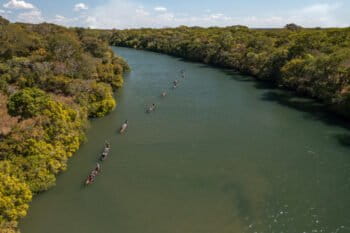 The river survey team near the Zambian border. Image courtesy of Jen Guyton / TWP/NGOWP.