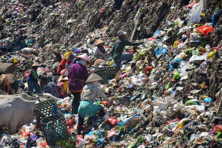 A landfill in Indonesia. Landfills emit large amounts of methane, a powerful greenhouse gas. But methane is not emitted by RDF burning, say proponents.
