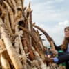 In this 2016 image, then-U.S. Ambassador to the U.N. Samantha Power (left), and then- Cameroonian Minister of Forestry and Wildlife Philip Ngole Ngwese (right), attend the destruction of some 2,000 illegally trafficked elephant tusks and ivory products.