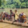 Journey by pirogue for members of the Baliga