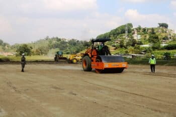 Construction personnel at work on the Kathmandu-Nijhgadh expressway. Image courtesy of Nepal Army.