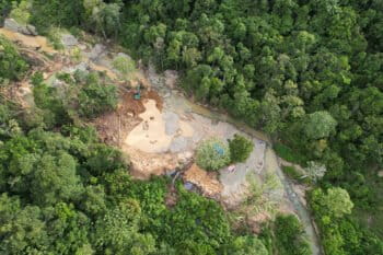 An illegal gold mine in Nagan Raya, Aceh.