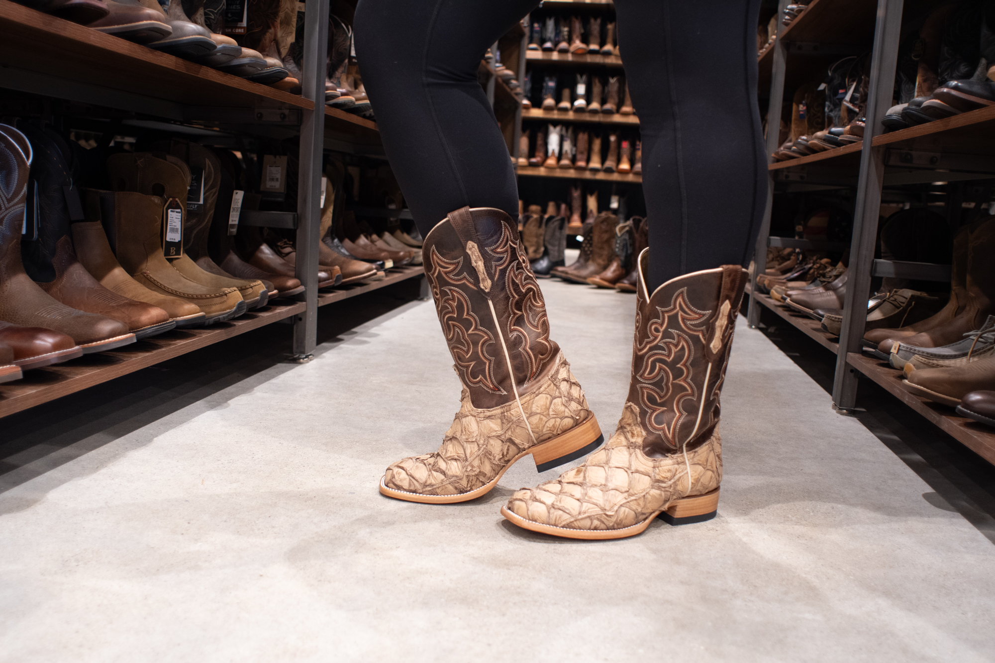 Cowboy boots made from pirarucu leather fund Amazon’s sustainable fishery