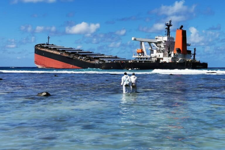 A file photo of the Wakashio shipwreck from 2020. Image by imo.un via