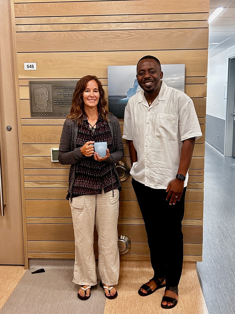 Lead author Franck Ghomsi with co-author Julienne Stroeve, a professor at the Centre for Earth Observation Science at the University of Manitoba in Canada.