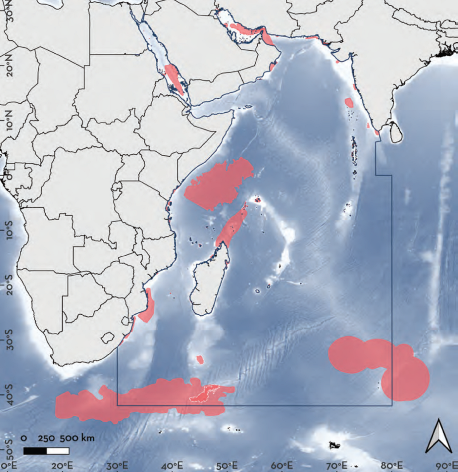 ISRAs in the Western Indian Ocean region. ISRAs come in a wide range of sizes. Though not easily visible on the map, there are 27 small ISRAs just in the waters of the Maldives, an archipelagic nation to the southwest of India.