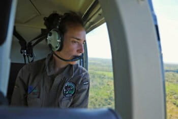 Christine Lain surveys Upemba National Park.