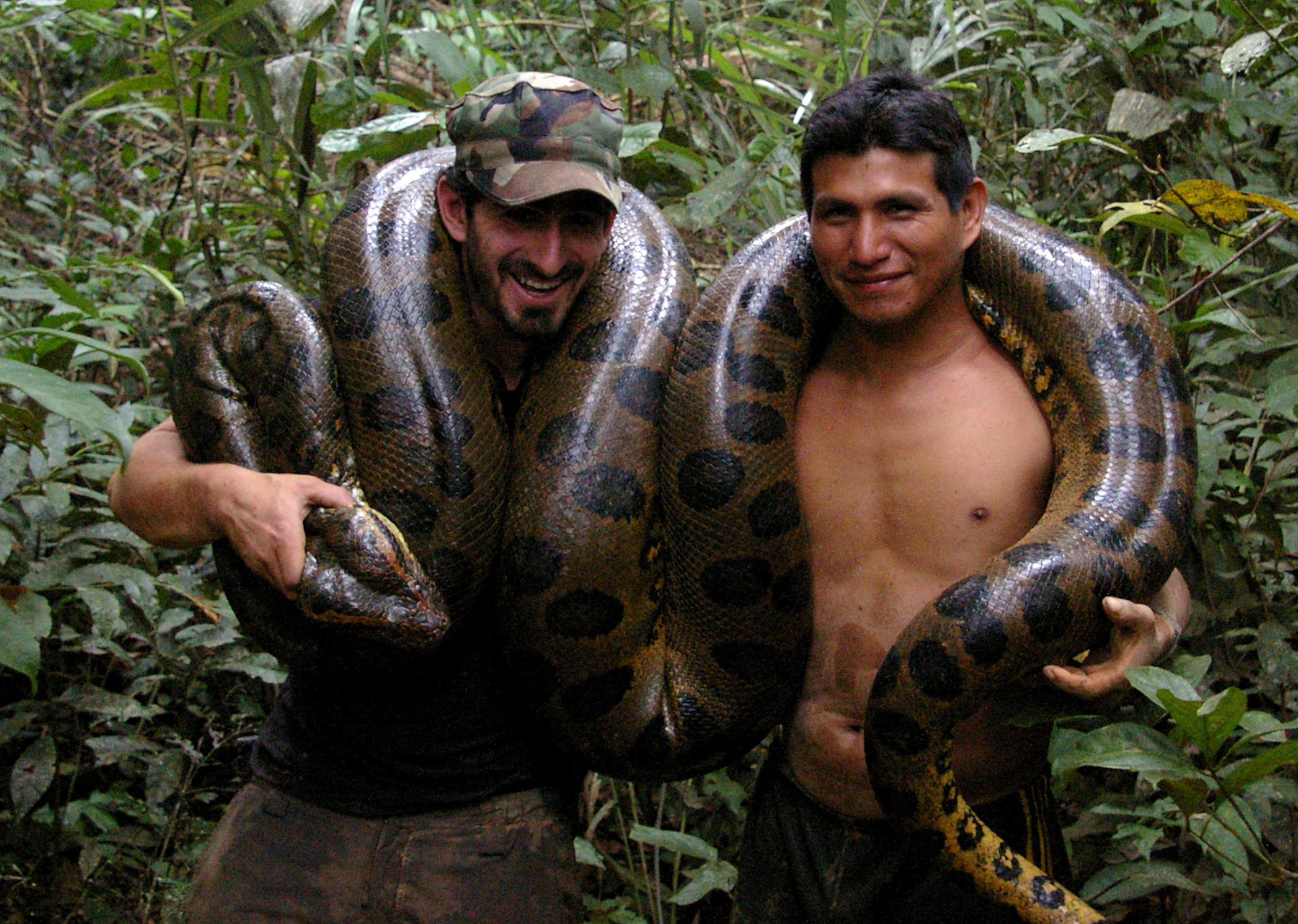 Paul and JJ with an anaconda circa 2008.