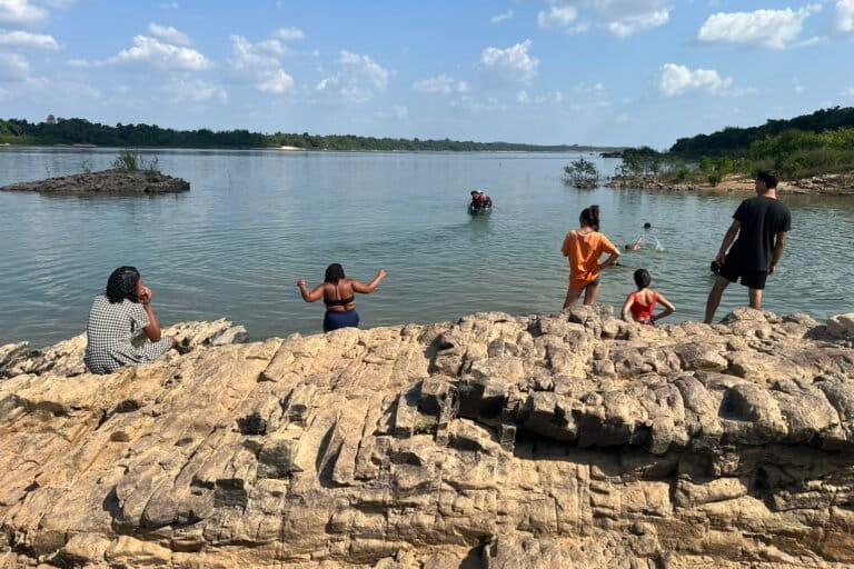 Fisherfolk at Lourenção Rocks on the Amazon’s Tocantins River.