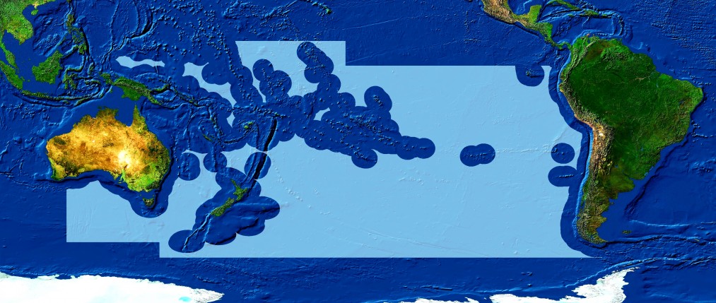 Map shows the area under the convention of the South Pacific Regional Fisheries Management Organisation (SPRFMO).