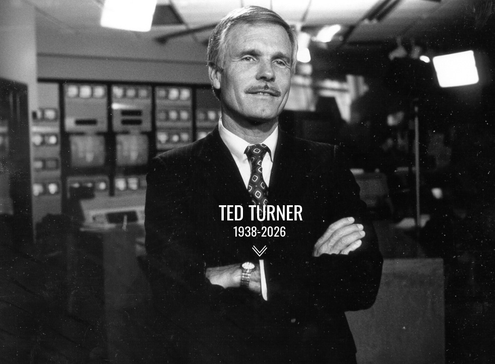 Ted Turner at CNN. Courtesy of the Ted Turner Foundation