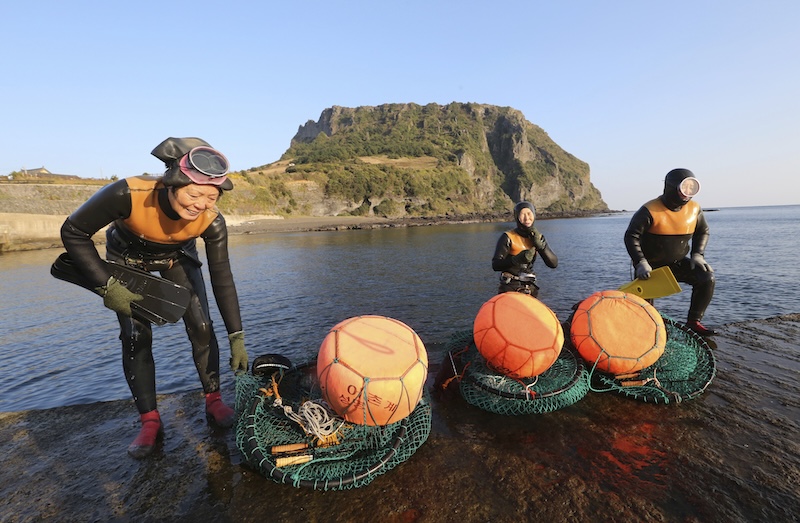 South Korean haenyeos at Jeju Island
