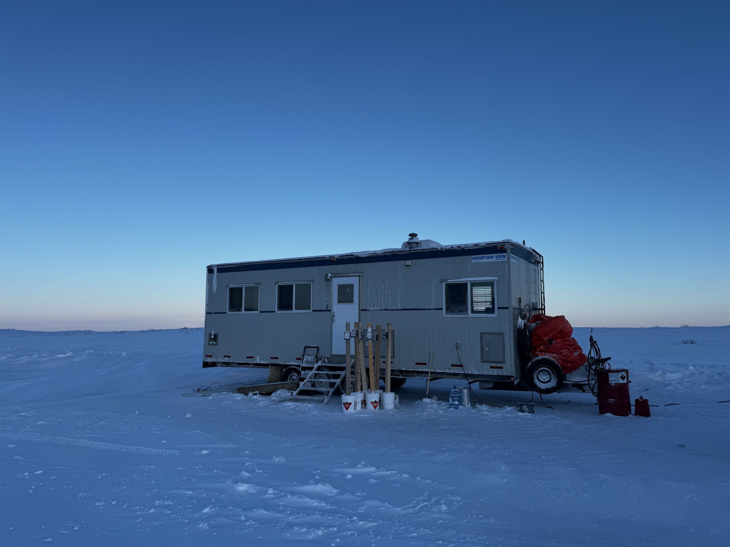 North Slave Métis Alliance camp on ice road. Image courtesy of the North Slave Métis Alliance.