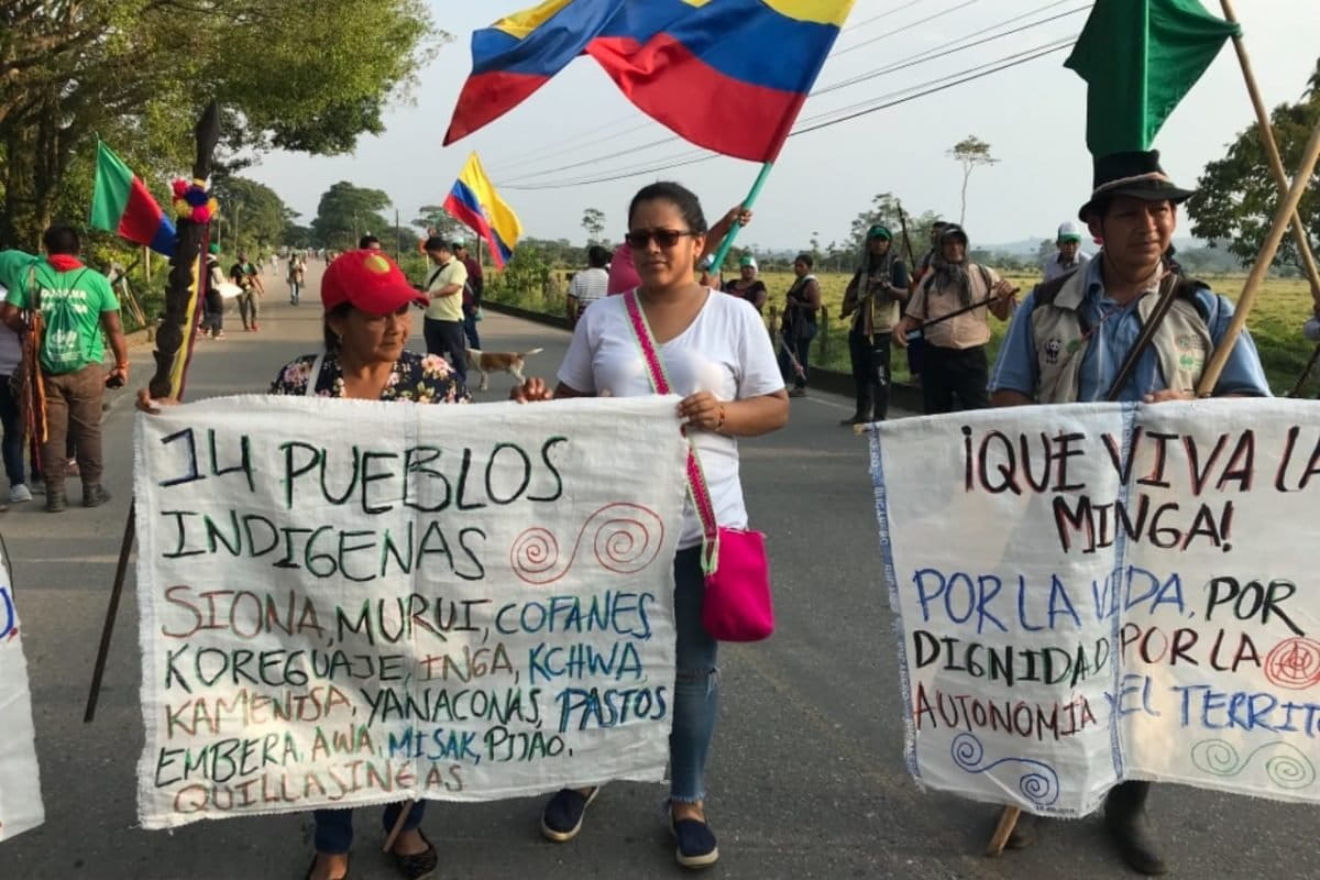 Hasta ahora la minga del Putumayo no ha hecho bloqueos como sucedió en el departamento del Cauca. Foto: Robinson López, coordinador de Derechos Humanos de la Opiac.