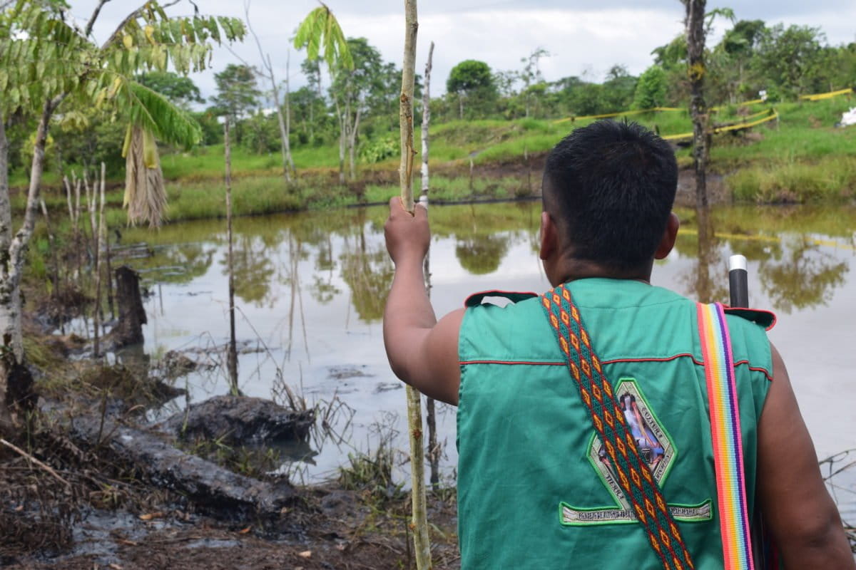 El pueblo indígena nasa que habita en el área de influencia del Bloque Suroriente de Putumayo dice que no solo se ha afectado su territorio sino sus costumbres y rituales pues nunca dieron su consentimiento para la actividad petrolera. Foto: cortesía de la Asociación Minga- Sonia Cifuentes.