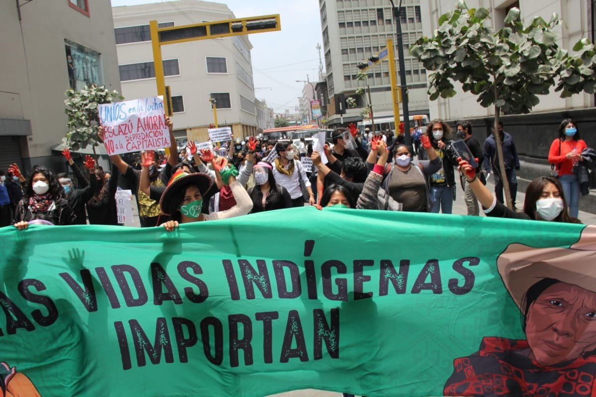 Marchas en la que jóvenes le pedían al Congreso ratificar el Acuerdo de Escazú. Foto: Escazú Ahora Jóvenes Perú.