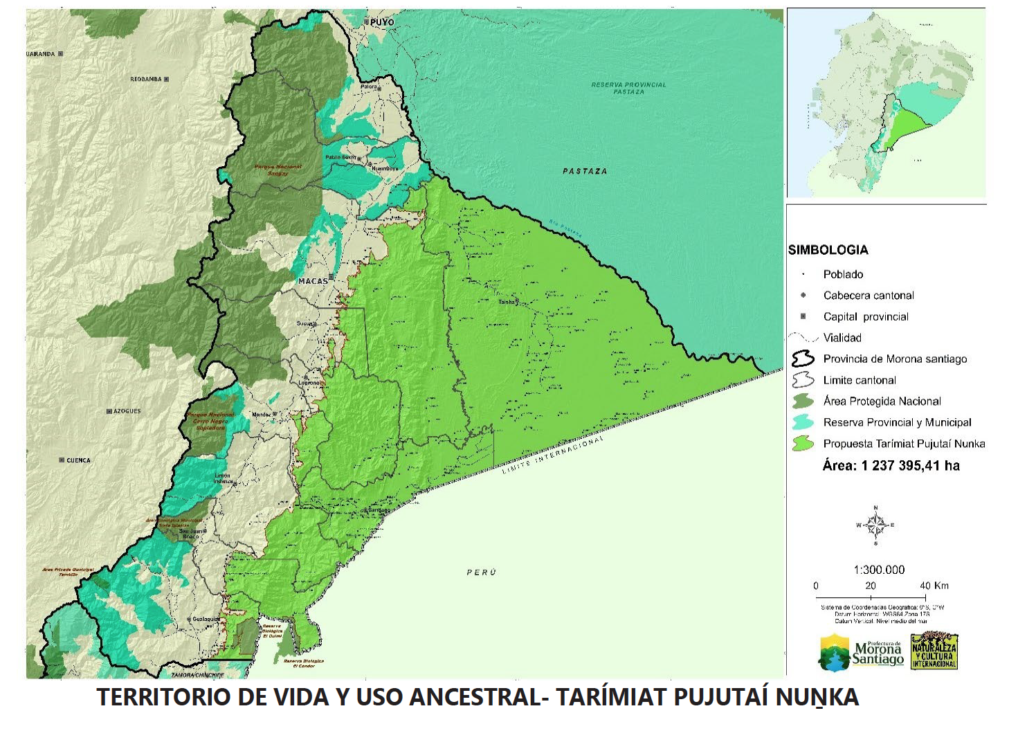 Este es el plano del territorio de vida y uso ancestral Tarímiat Pujutaí Nunka. (Tomado de la ordenanza con la que se creó este territorio).