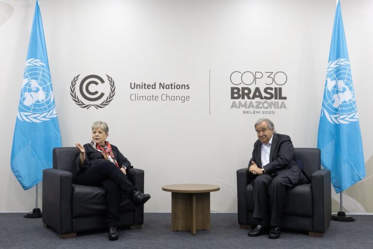 Alicia Bárcena con António Manuel de Oliveira Guterres