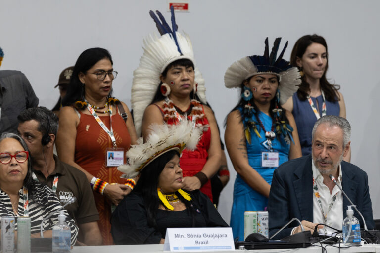 grupos indígenas con el presidente de la COP30, André Corrêa do Lago.