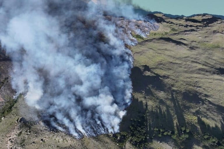 Incendios en Parque Nacional Los Glaciares, Santa Cruz, Argentina. enero de 2026. Foto: © Consejo Agrario Provincial