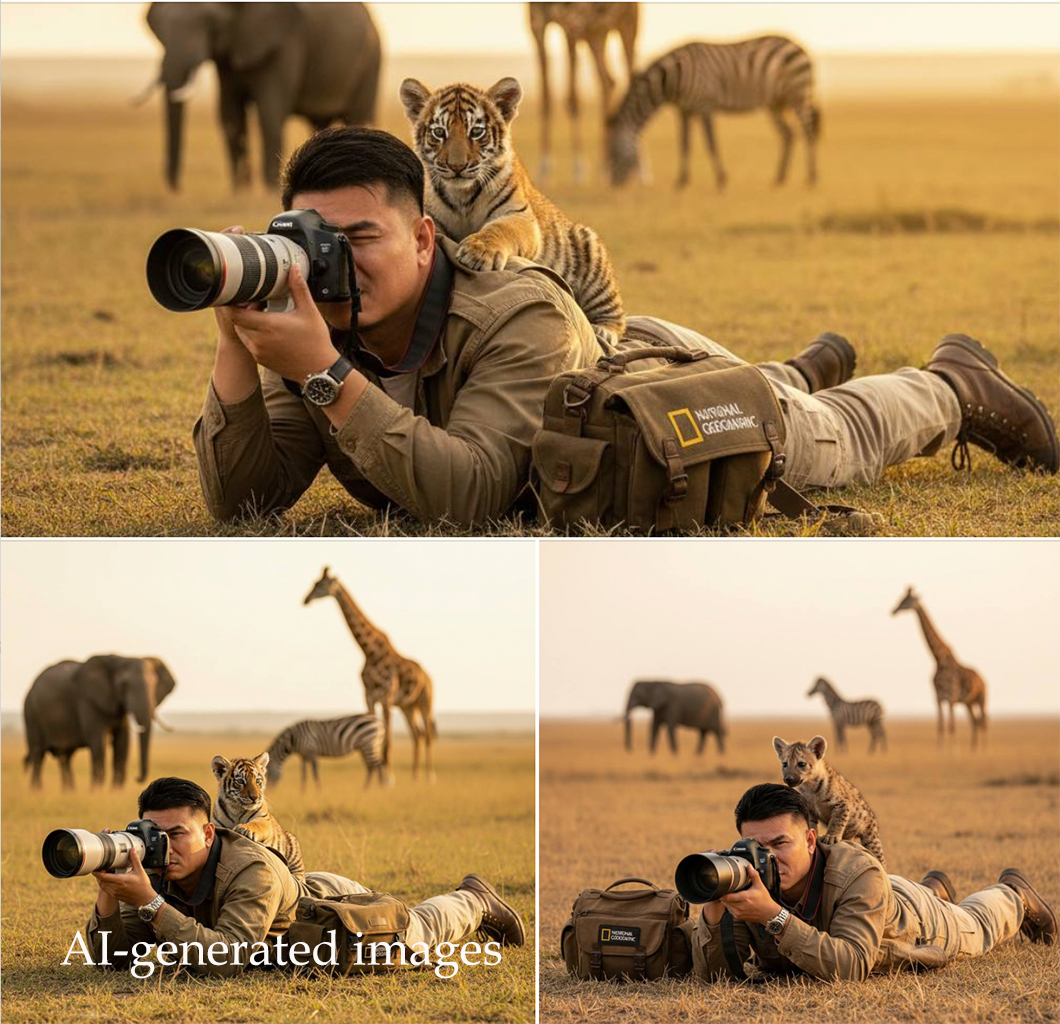 Animales silvestres e imágenes falsas hechas con IA
