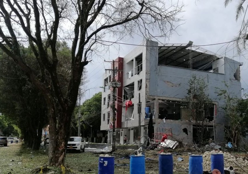 Atentado de las disidencias de las FARC en Saravena, Arauca. Enero 19 de 2022. Foto: cortesía Congreso de los Pueblos