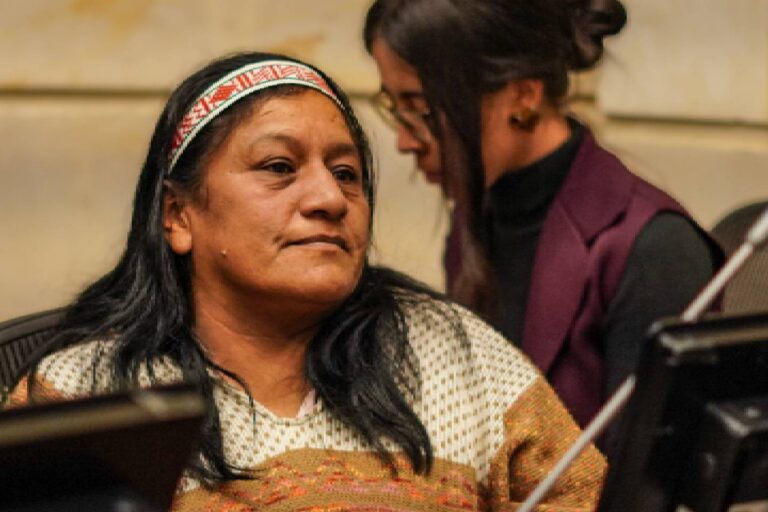 La lideresa indígena Aida Quilcué es senadora de Colombia desde 2022. Foto: cortesía Anthony Mulcue