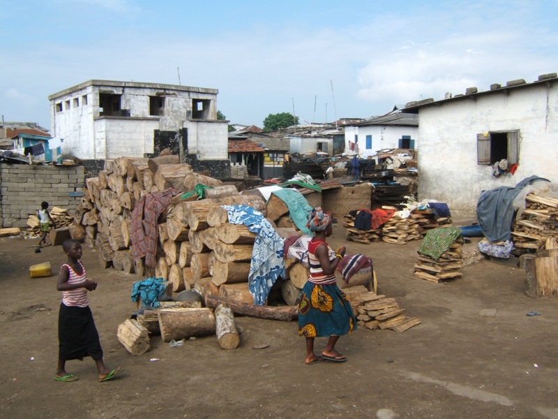 Il ne reste plus de forêt autour des villages côtiers au Ghana. La déforestation est presque le problème environnemental majeur dans ce pays. Image de Addy Cameron-Huff via Flickr (CC BY 2.0).