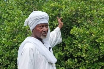 Zakaria, sexagénaire, explique avoir hérité de la technique de la haie vive de son père et de son grand-père. Image de Rimteta Ngarndinon pour Mongabay.