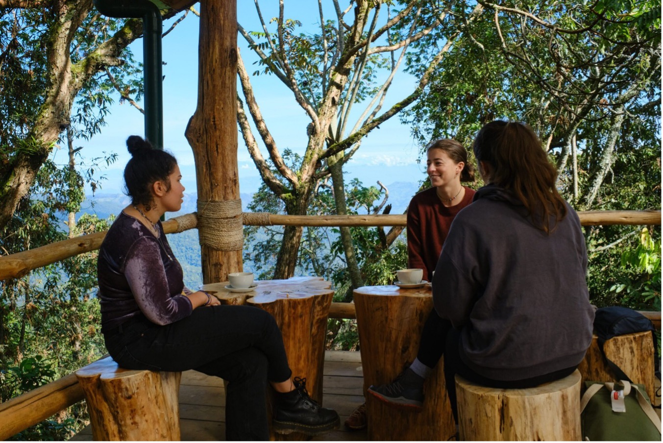 Des touristes au parc national de Nyungwe. Image d’Ashoka Mukpo pour Mongabay.