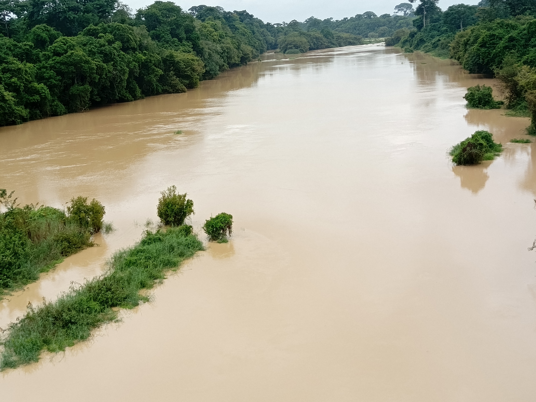 Pollution due au dragage sur le fleuve Komoé en Côte d’Ivoire. Image de Ella Djiguimde pour Mongabay.