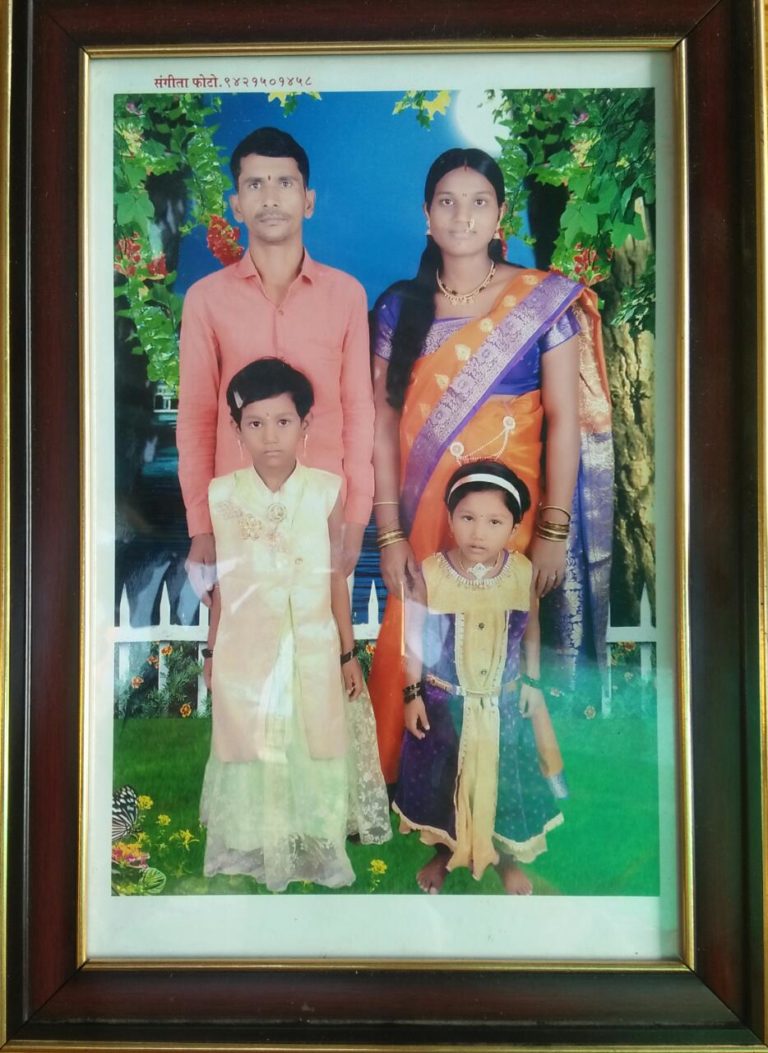 Burdened by debt, Kalyan, a farmer in Beed district, killed himself, leaving behind his wife and daughters. Credit: Meena Menon/Mongabay-India Burdened by debt, Kalyan, a farmer in Beed district, killed himself, leaving behind his wife and daughters. Credit: Meena Menon/Mongabay-India