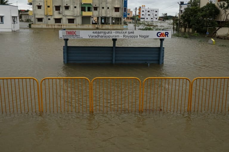 Several suburban areas such as Varadharajapuram were flooded. Nivar left Chennai and its suburbs with a surplus of 36% water. Photo by Adaleru Ramamoorthi.