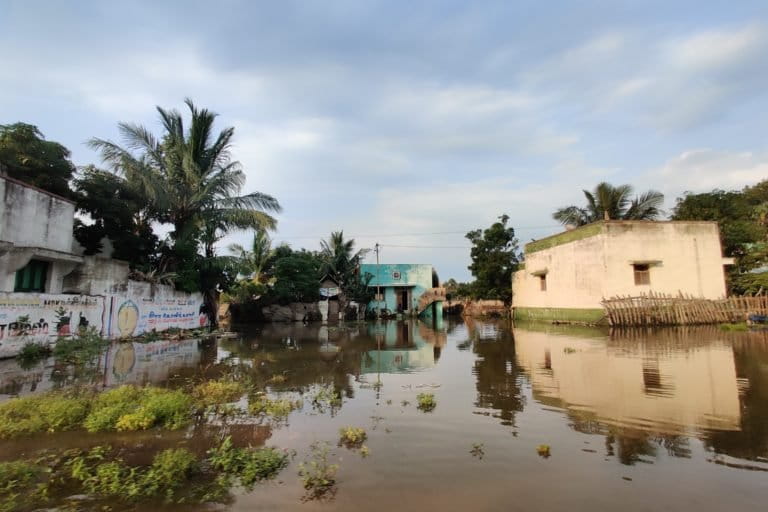 Villages in Cuddalore district were flooded as Nivar brough severe rains. Photo by Mahima Jain.