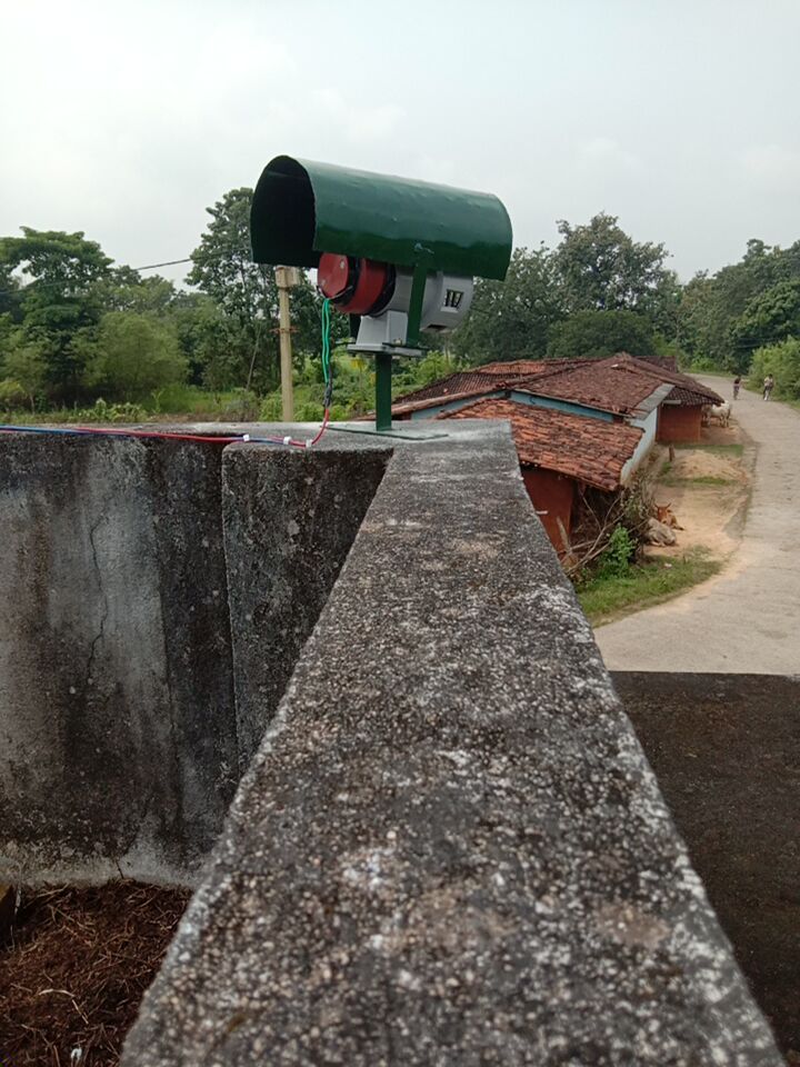 Elephant siren system installed at Tapkara range in Jashpur district of Chhattisgarh. Photo by Special Arrangement.