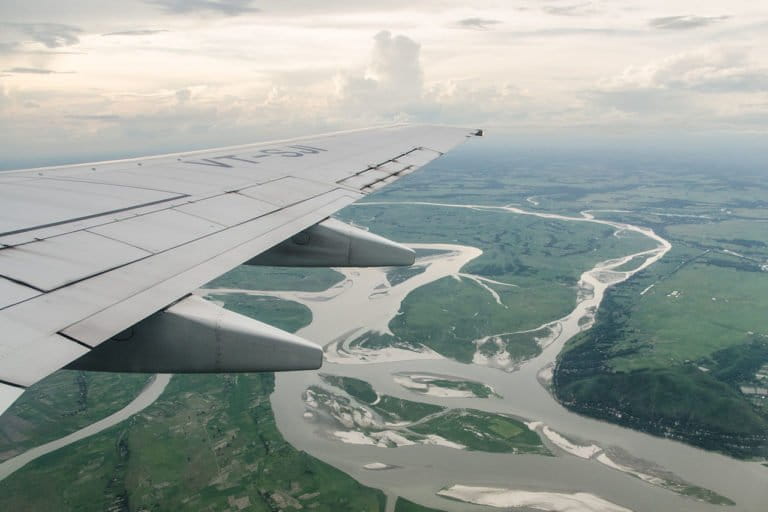 Aerial views of Brahmaputra river. Photo by Ashwin Kumar/Wikimedia commons.