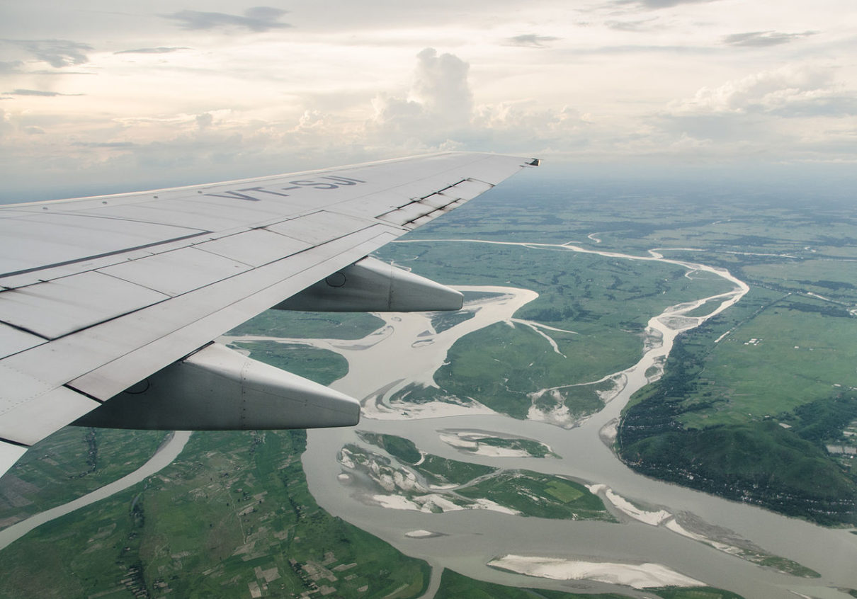 Aerial views of Brahmaputra river. Photo by Ashwin Kumar/Wikimedia commons.