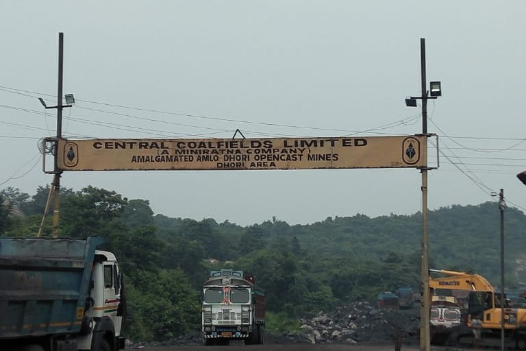 Open cast coal mines of Central Coalfields Limited. The route of Damodar river is known for its coal mines, coal washeries, thermal and hydro power plants, steel plants, fertilisers, cement and chemical factories. Photo by Rahul Singh 