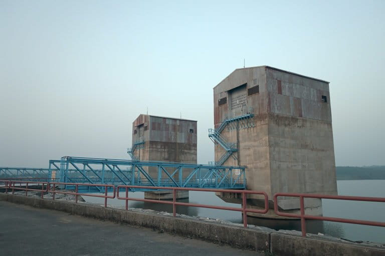 The water inlets in the upper dam of the PPSP. Photo by Aritra Bhattacharya.