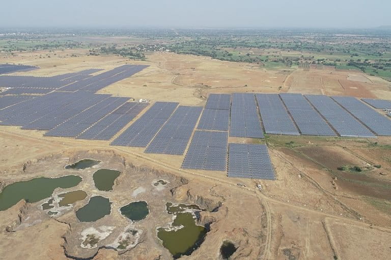 Solar power is the main pillar of India’s green energy basket. Photo by Thomas Lloyd Group/Wikimedia Commons.