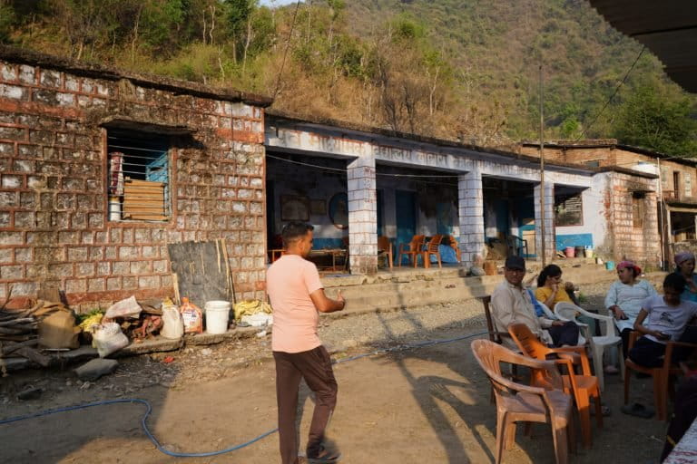 This is a school with four rooms. Seventy seven families live here in this school temporarily. Photo by Kapil Kajal.