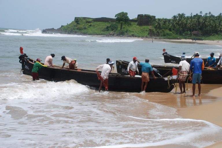 Fishers in Kerala. Predicting the marine heatwaves will also help the fishing communities. Photo by Frank Raj/ Pixabay.