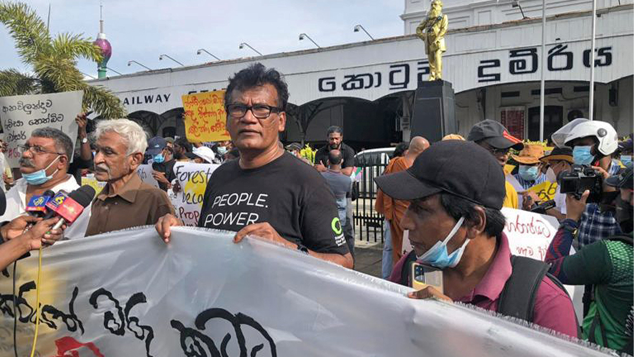 A protest by environmentalists in Colombo.