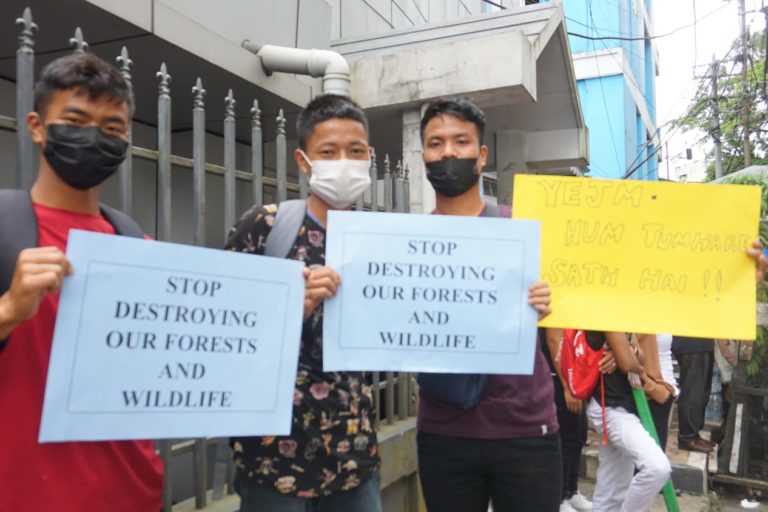 On July 19, more than 2,000 people, dominated by youth, participated in a rally against the highway expansion project in Mizoram’s capital city Aizawl. It was led by the Youth for Environment Justice Mizoram (YEJM). Photo from YEJM.